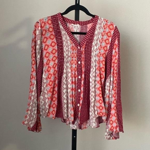 Altar'd State Multi Printed Blouse Size Large - Picture 1 of 3
